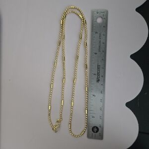 Shiny Gold Bead Chain Necklace - Women's Jewelry